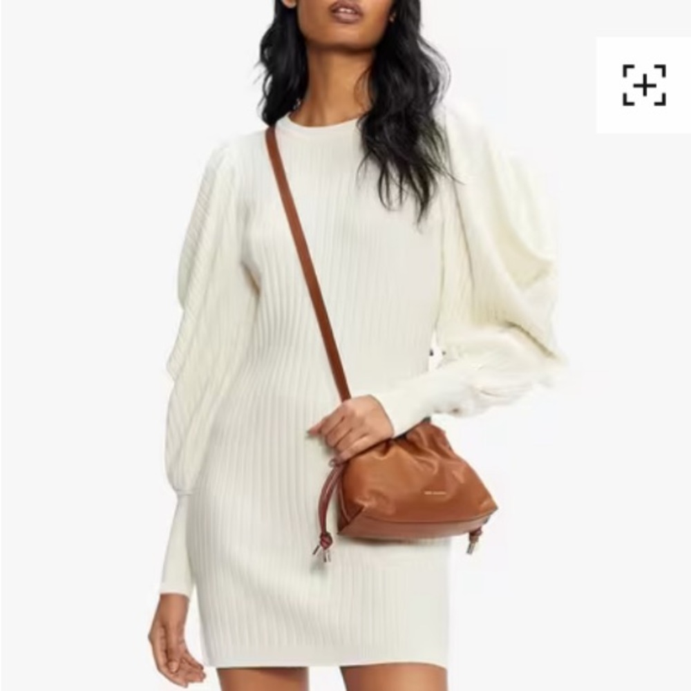 Ted Baker Extreme Rib Knit Mini Cashmere Blend Dress, Cream Size 1